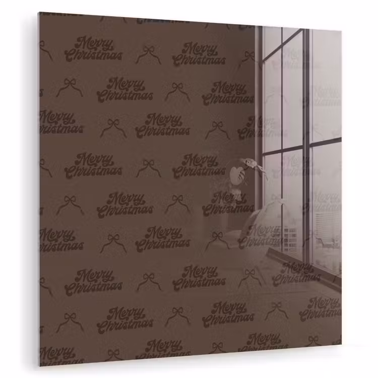 Glas schilderij - Tekst - Strik - Bruin — 1