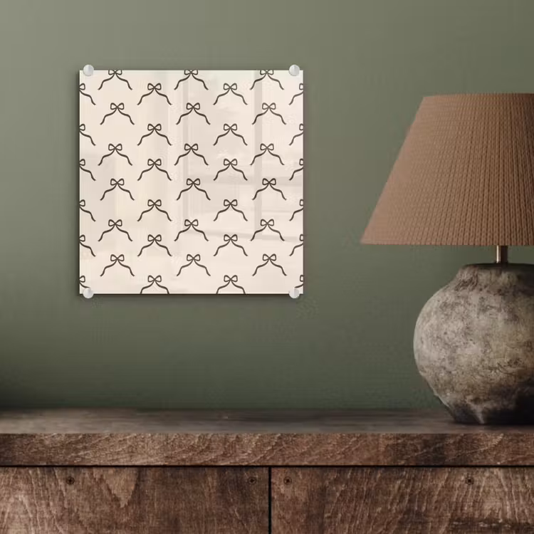 Glas schilderij - Kerst - Strik - Crème — 4