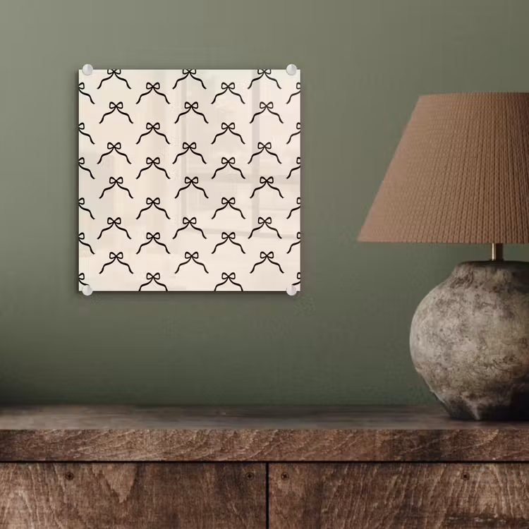 Glas schilderij - Strik - Kerst - Wit - Zwart — 4