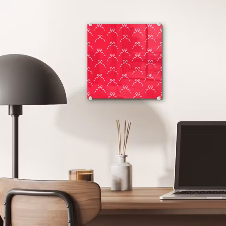 Glas schilderij - Strik - Rood - Kerst — 7