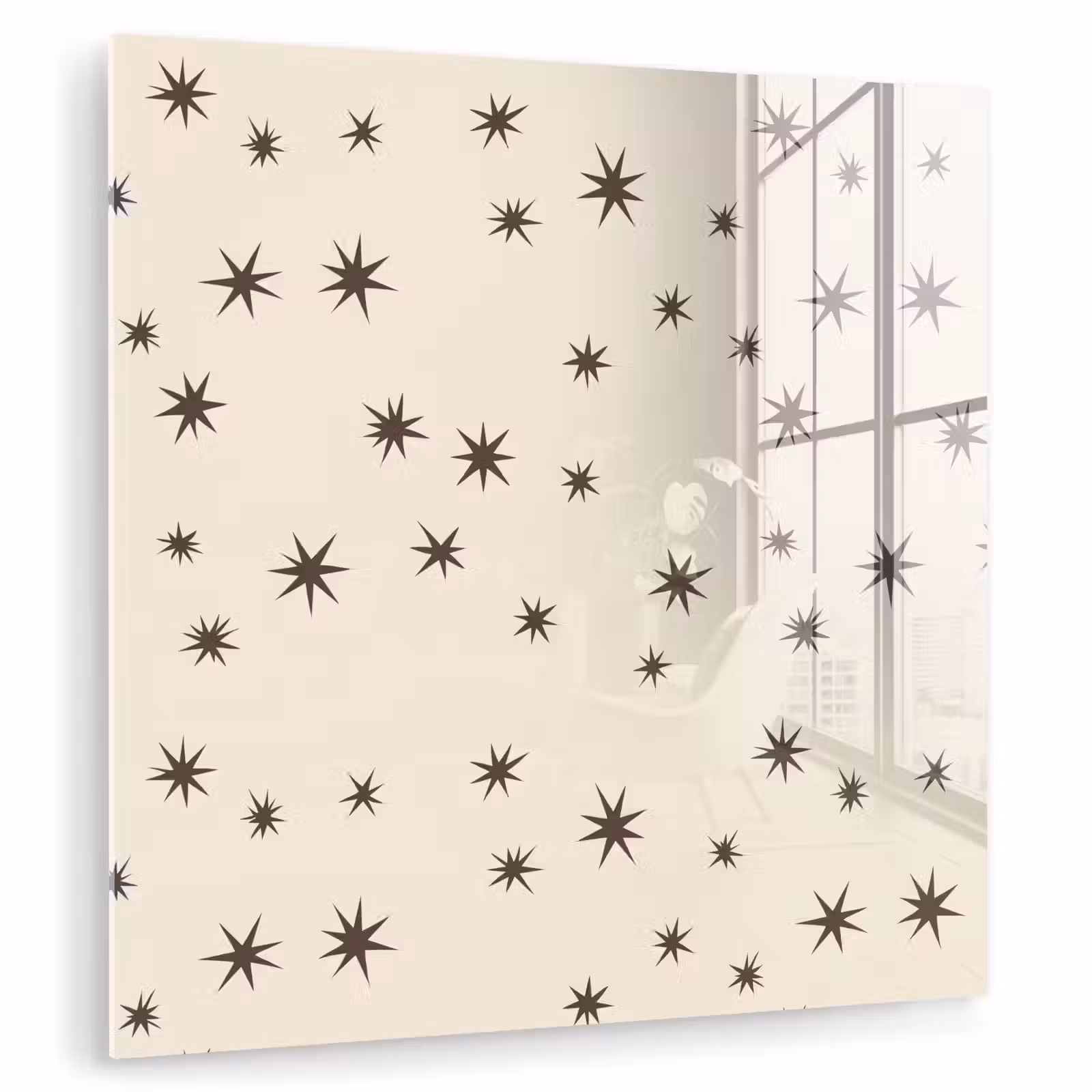 Glas schilderij - Kerst - Ster - Bruin — 1