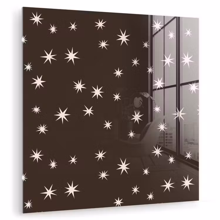 Glas schilderij - Bruin - Ster - Kerst — 1