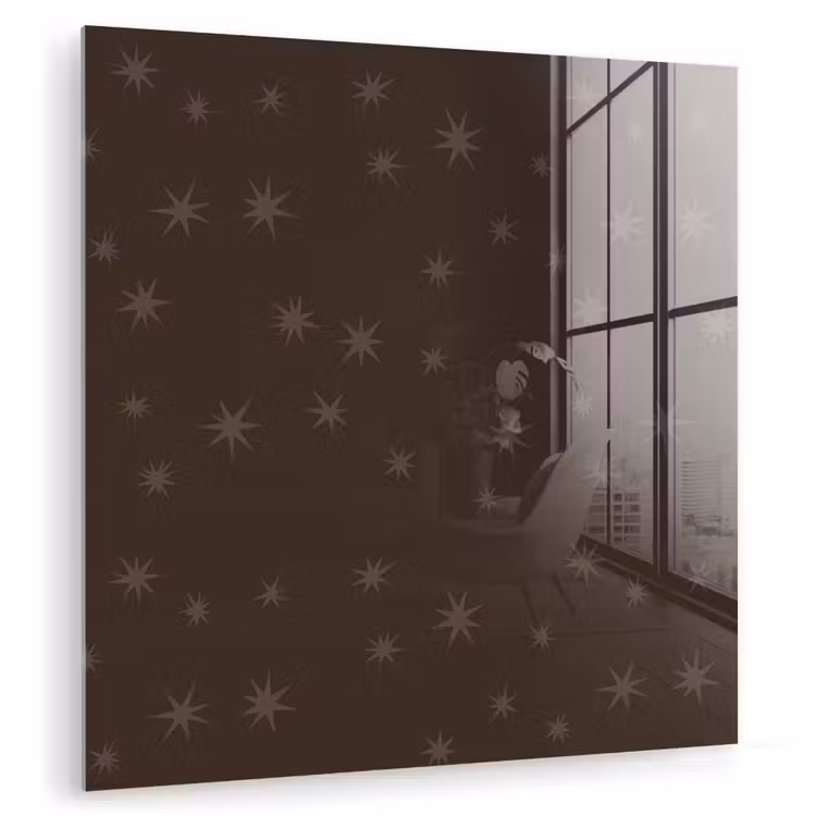 Glas schilderij - Bruin - Sterren - Kerst — 1