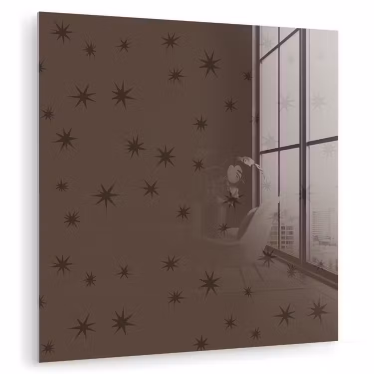Glas schilderij - Ster - Bruin - Kerst — 1