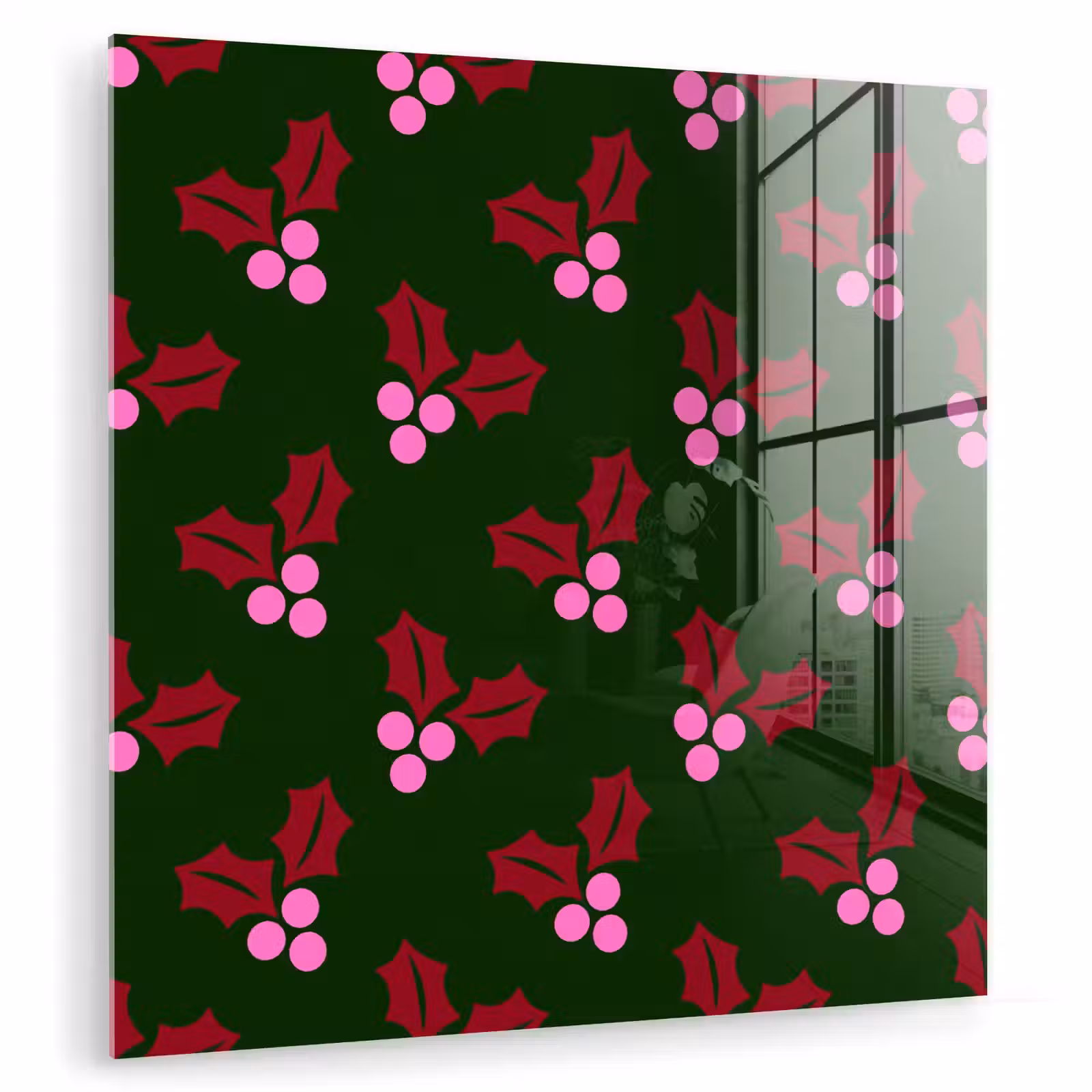 Glas schilderij - Neon - Hulst - Kerst — 1