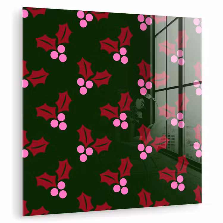 Glas schilderij - Neon - Hulst - Kerst — 1