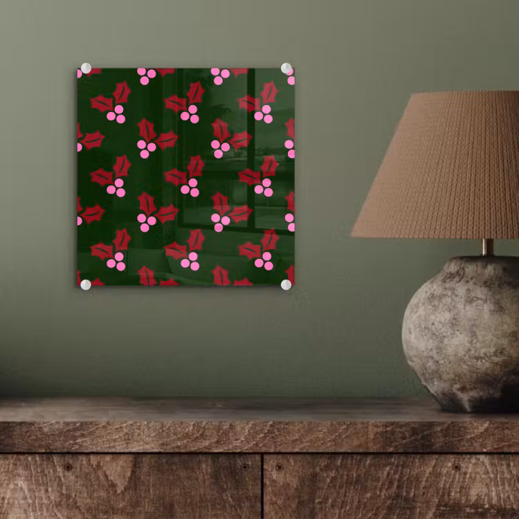 Glas schilderij - Neon - Hulst - Kerst — 4