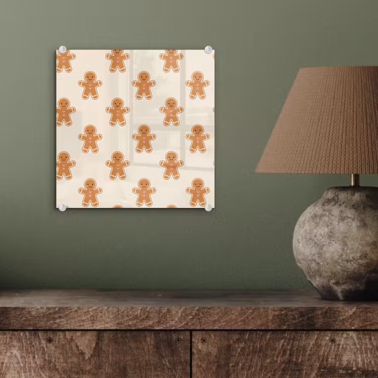 Glas schilderij - Peperkoek - Kerst  - Crème — 4