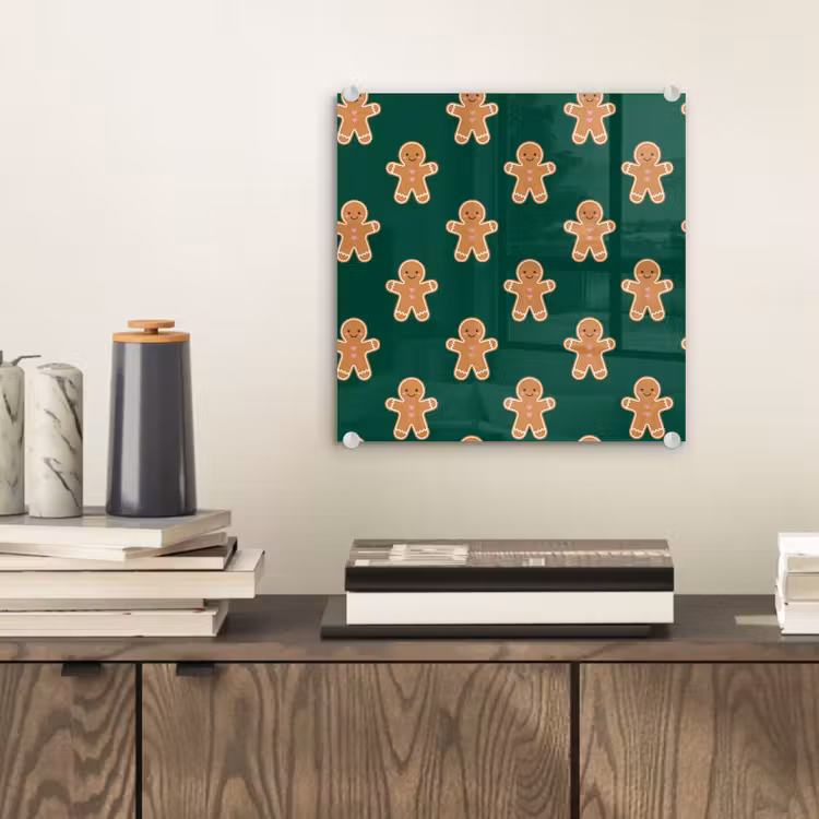 Glas schilderij - Peperkoek - Kerst - Groen — 2