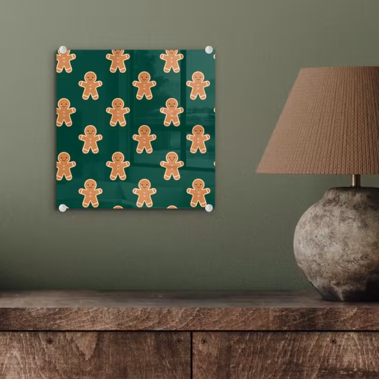 Glas schilderij - Peperkoek - Kerst - Groen — 4