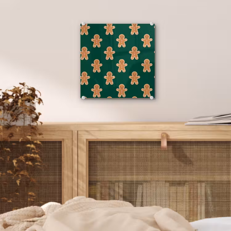 Glas schilderij - Peperkoek - Kerst - Groen — 5