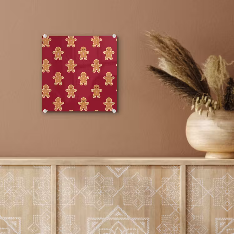 Glas schilderij - Peperkoek - Kerst - Rood — 6