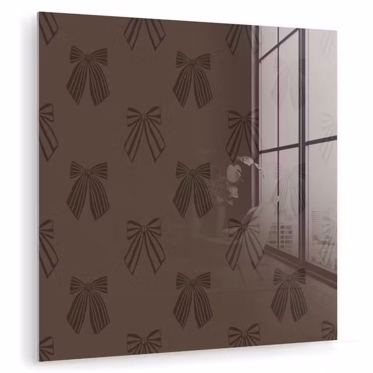Glas schilderij - Strikken - Kerst - Bruin — 1
