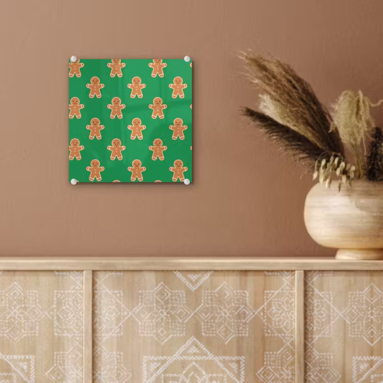 Glas schilderij - Peperkoek - Kerst - Neon - Groen — 6