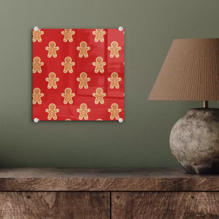 Glas schilderij - Peperkoek - Kerst - Rood — 4