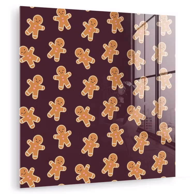 Glas schilderij - Burgudy - Peperkoek - Kerst — 1