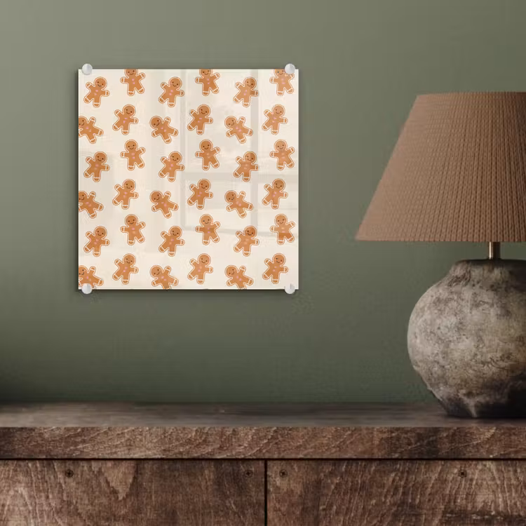 Glas schilderij - Peperkoek - Kerst - Crème — 4