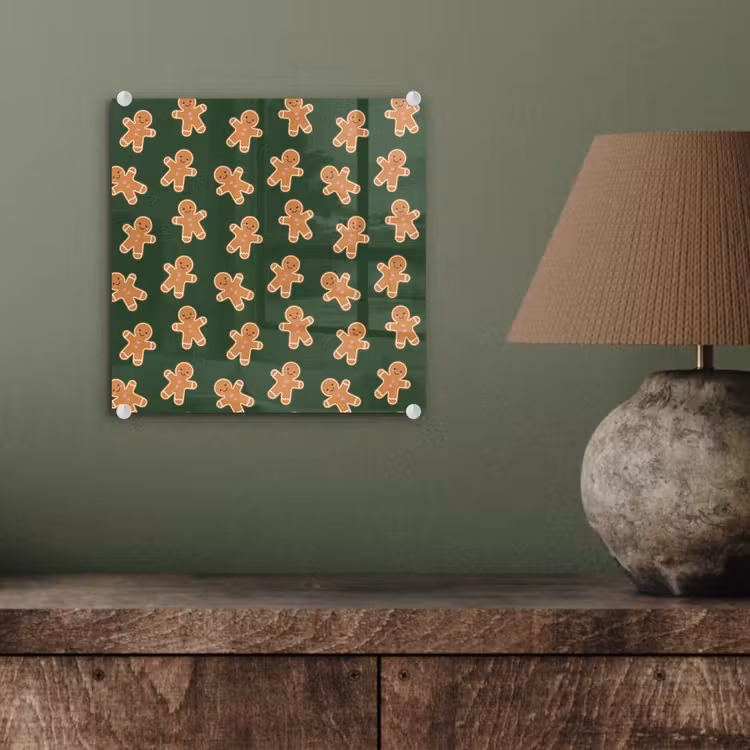 Glas schilderij - Peperkoek - Kerst - Groen - Bruin — 4