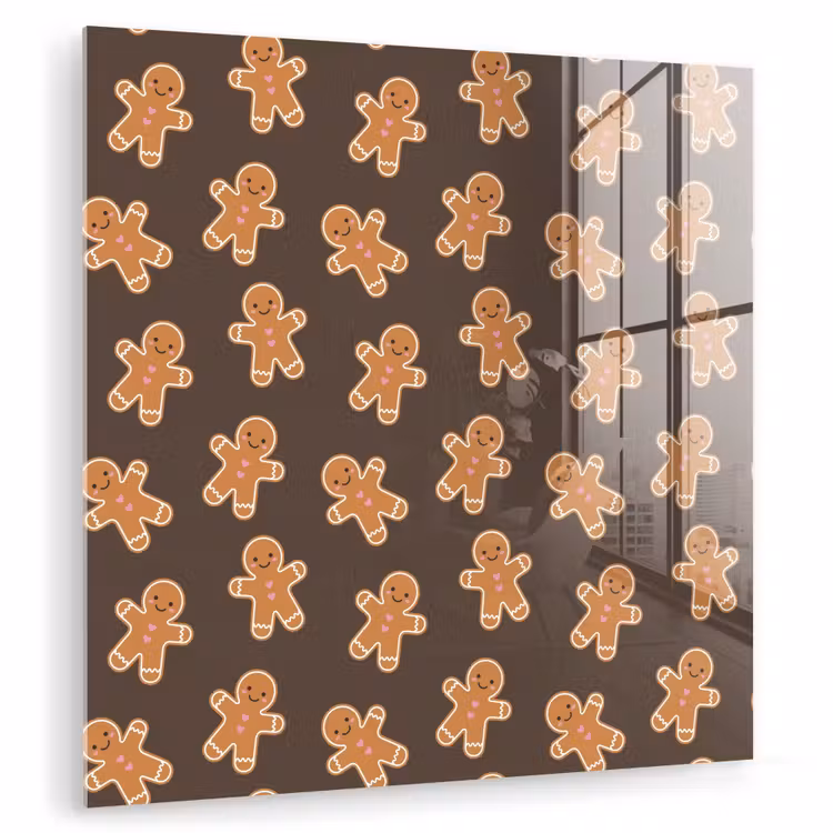 Glas schilderij - Peperkoek - Kerstmis - Bruin — 1
