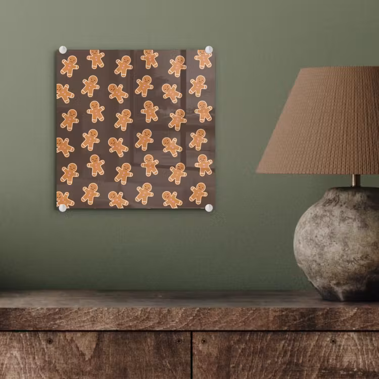 Glas schilderij - Peperkoek - Kerstmis - Bruin — 4