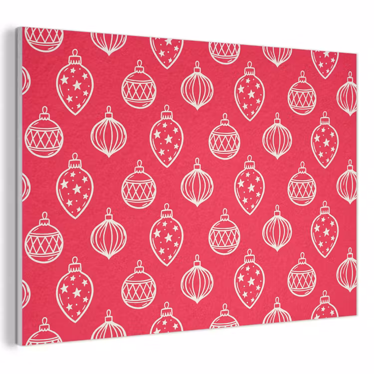 Akoestisch schilderij - Kerstbal - Rood - Wit — 1