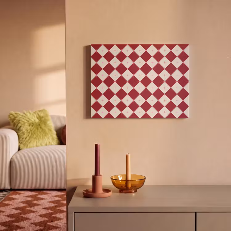 Akoestisch schilderij - Ster - Roze - Rood - Kerst — 2