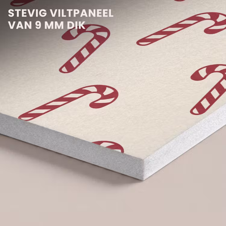 Akoestisch schilderij - Kerst - Rood - Crème - Zuurstok — 5