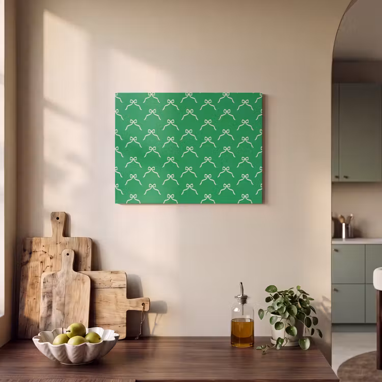 Akoestisch schilderij - Strik - Kerst - Groen - Wit — 4