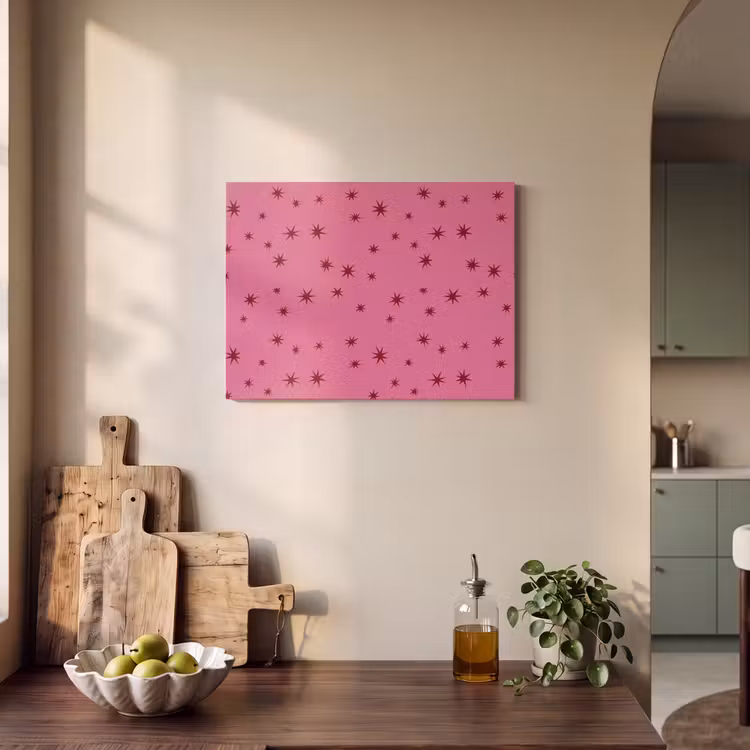 Akoestisch schilderij - Kerst - Ster - Rood - Roze — 4