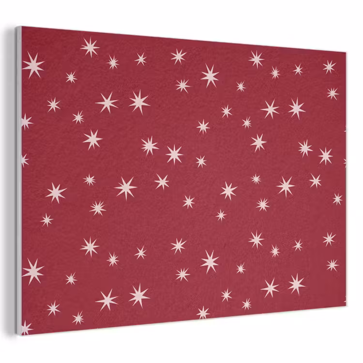 Akoestisch schilderij - Rood - Wit - Kerst - Ster — 1
