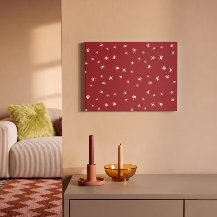 Akoestisch schilderij - Rood - Wit - Kerst - Ster — 2