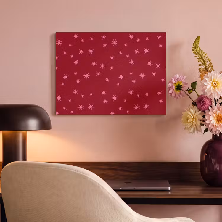 Akoestisch schilderij - Ster - Roze - Kerst - Rood — 6