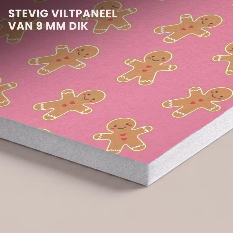 Akoestisch schilderij - Peperkoek - Roze - Bruin - Kerst — 5