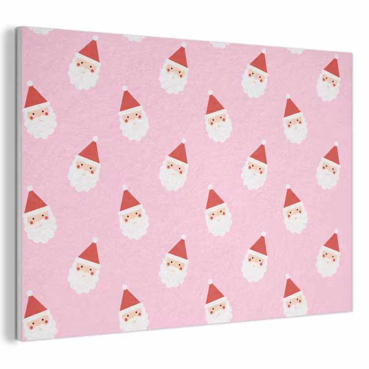 Akoestisch schilderij - Kerstman - Kerst - Roze — 1
