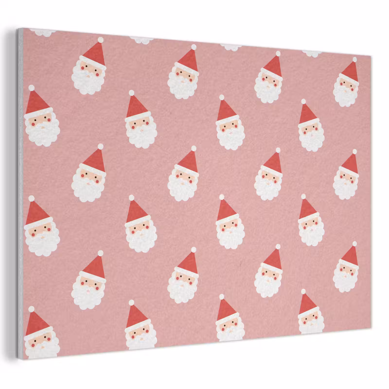 Akoestisch schilderij - Kerst - Kerstman - Roze — 1