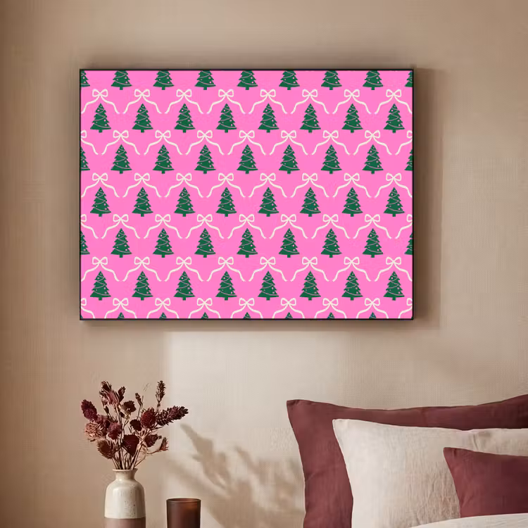Art Frame - Kerst - Roze - Wit - Strik — 3