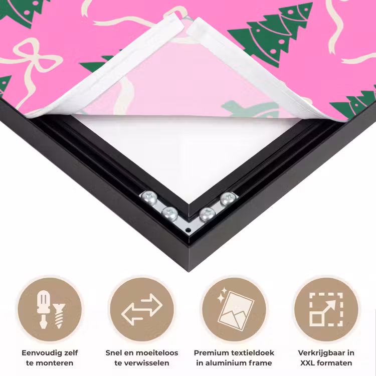 Art Frame - Kerst - Roze - Wit - Strik — 4