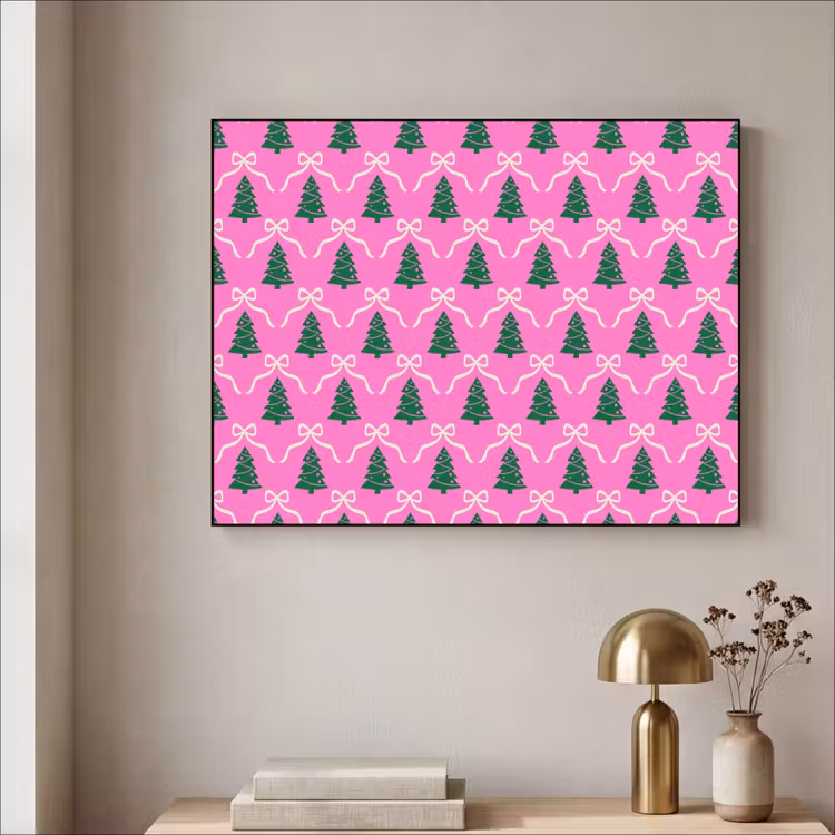 Art Frame - Kerst - Roze - Wit - Strik — 5
