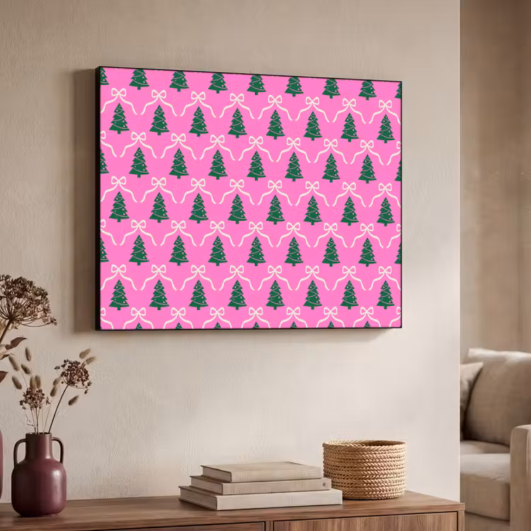 Art Frame - Kerst - Roze - Wit - Strik — 7
