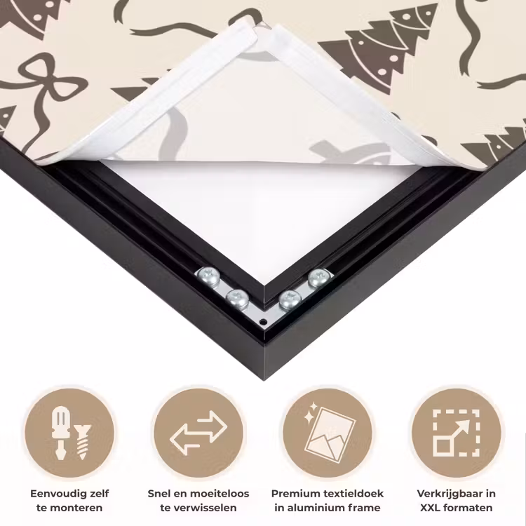 Art Frame - Kerst - Taupe - Crème - Strik — 4