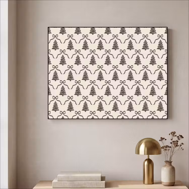 Art Frame - Kerst - Taupe - Crème - Strik — 5