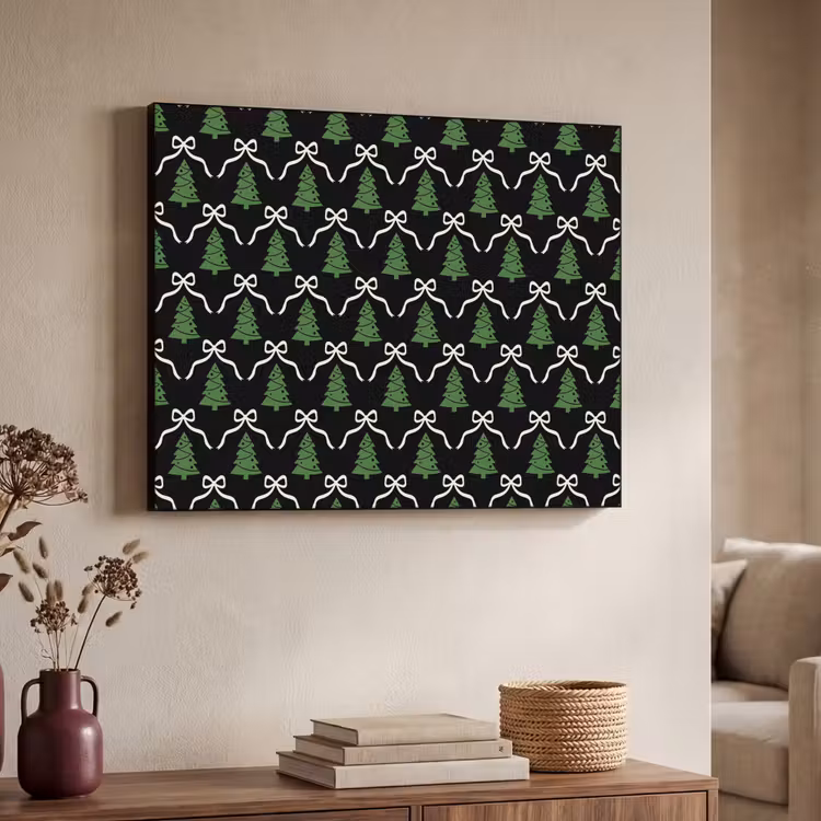 Art Frame - Kerst - Zwart - Wit - Strik — 7