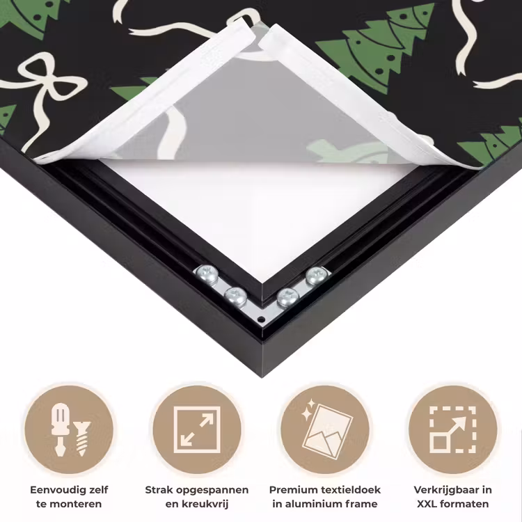Art Frame - Kerst - Zwart - Wit - Strik — 8