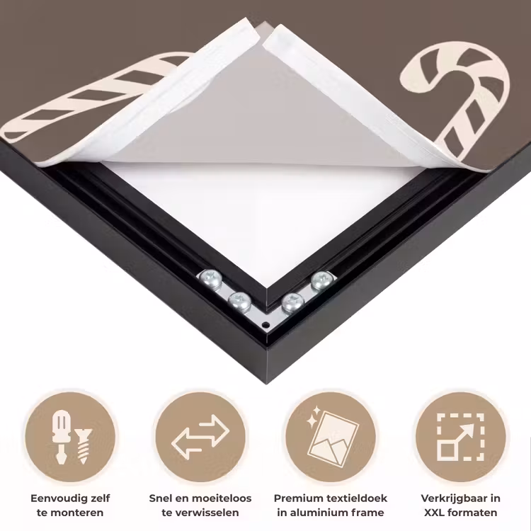 Art Frame - Kerst - Crème - Taupe - Zuurstok — 4