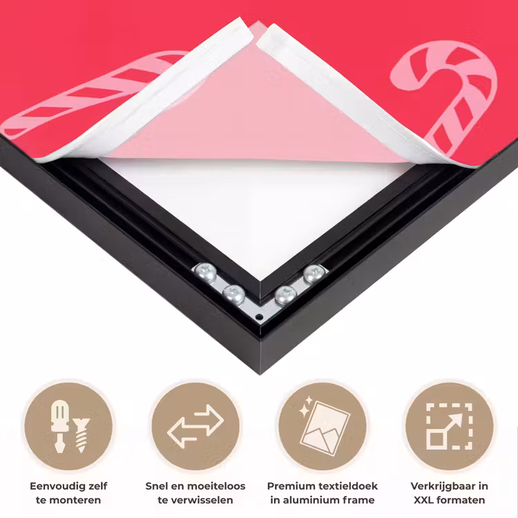 Art Frame - Kerst - Roze - Rood - Zuurstok — 4
