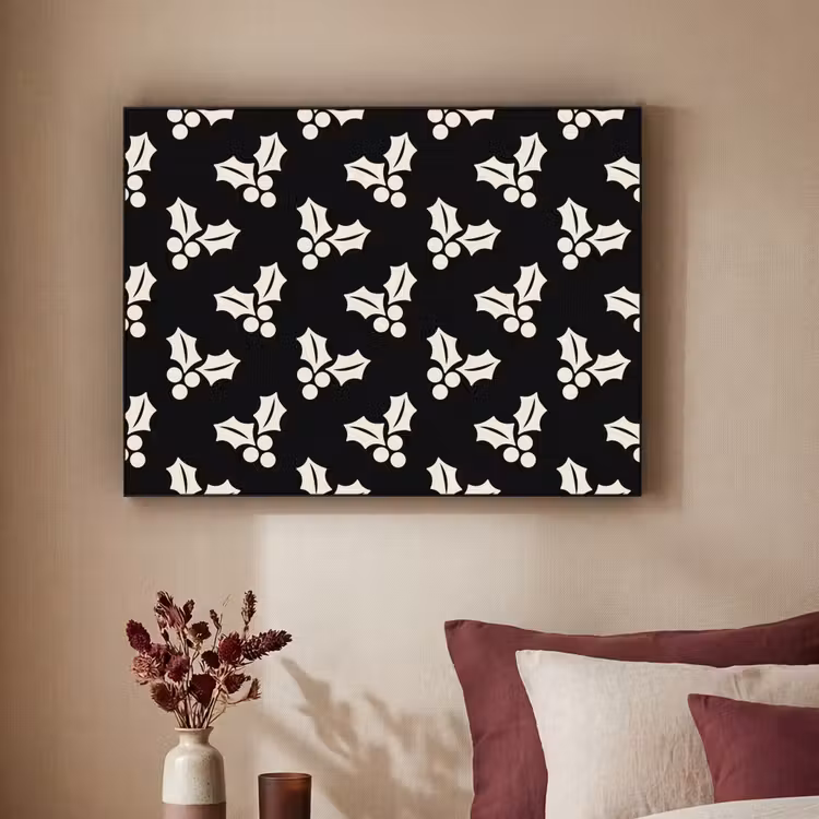 Art Frame - Kerst - Zwart - Wit - Hulst — 3