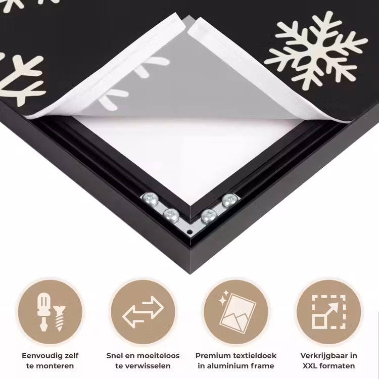 Art Frame - Sneeuwvlok - Zwart - Wit - Kerst — 4