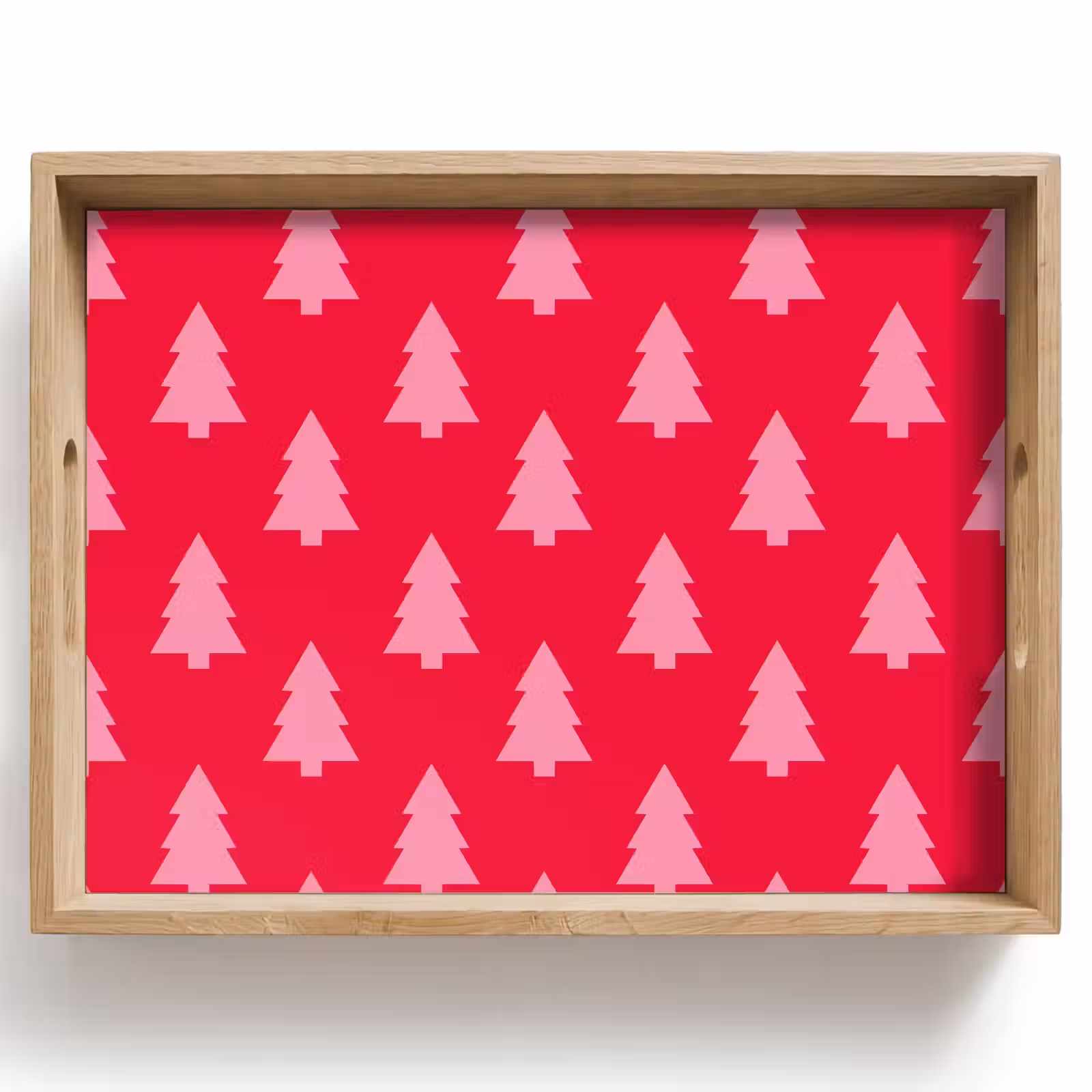 Dienblad - Kerstboom - Roze - Rood — 1