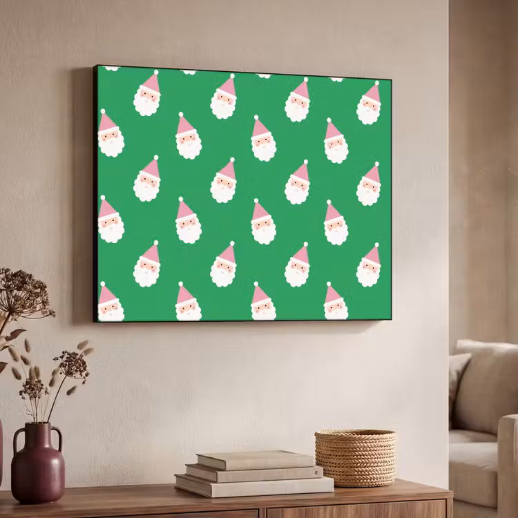 Art Frame - Kerstman - Kerst - Roze - Groen — 7