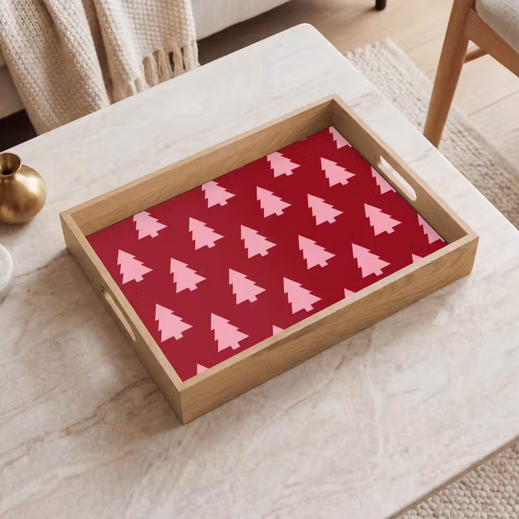 Dienblad - Kerstboom - Burguny - Roze — 2
